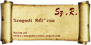 Szegedi Rózsa névjegykártya